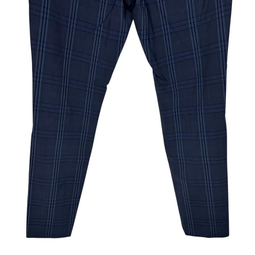 Banana Republic Ryan Slim Straight Wool Blend Pants Plaid Ankle 00P Career